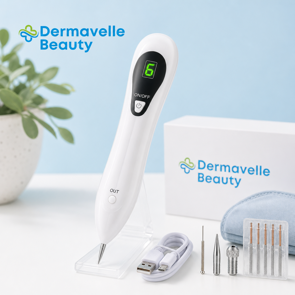Dermavelle Plasma Pen — At-Home Dark Spot & Skin Tag Remover | 6-Level Rechargeable Laser Beauty Pen